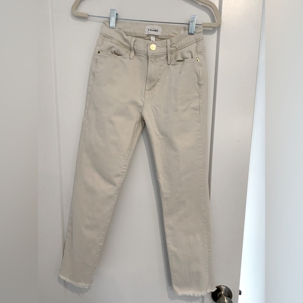 FRAME Denim Le High Skinny Cream Jeans